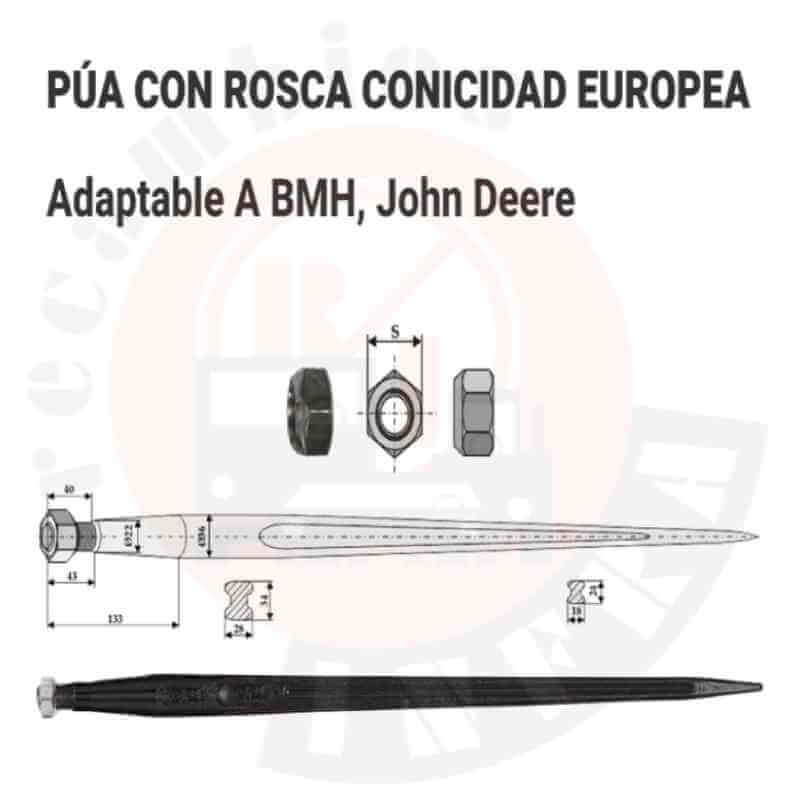 PÚA CARGA PACAS CONICIDAD EUROPEA 36X1100