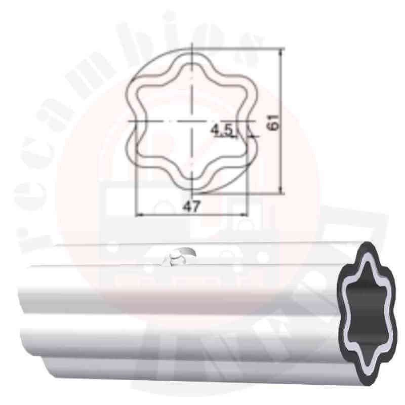 TUBO ESTRELLA 3000 MM. 61 X 47 X 4,5