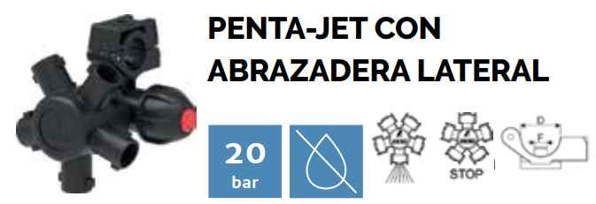 Sirfran Portaboquilla penta-jet antigoteo para tuerca bayoneta lateral