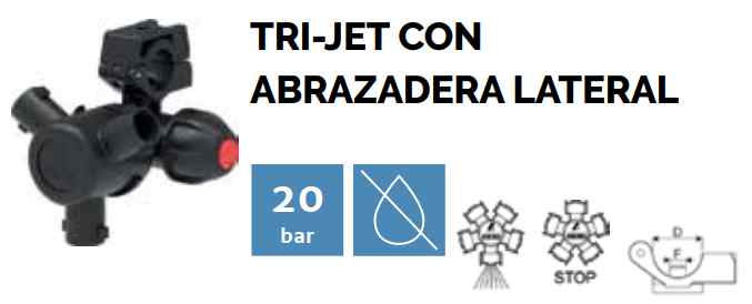 Portaboquilla tri-jet antigoteo para tuerca bayoneta lateral Sirfran Portaboquilla tri-jet antigoteo para tuerca bayoneta lateral
