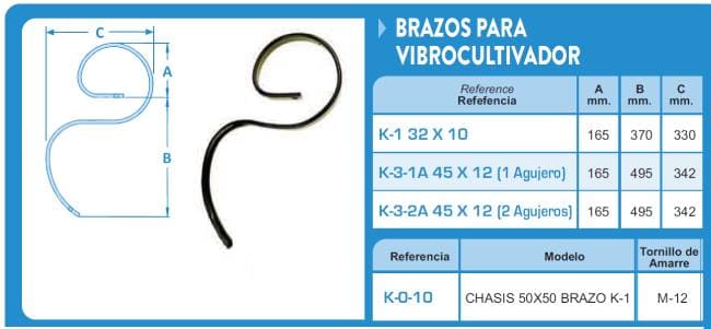 BRAZOS VIBROCULTIVADOR LA PIÑA