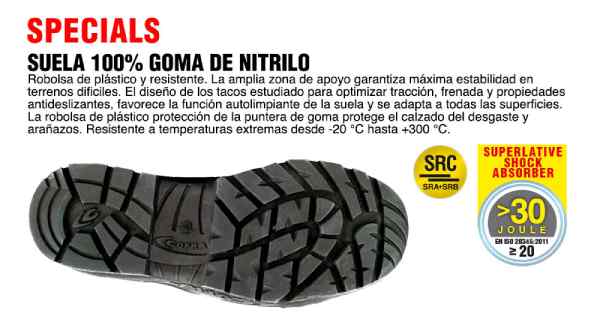 Suela de nitrilo