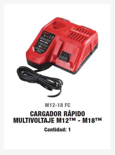 CARGADOR RÁPDIDO MULTIFUNCIÓN MILWAUKEE M12-M18