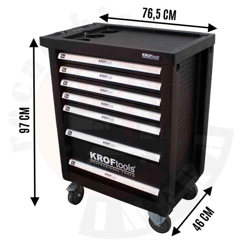 Carro de herramientas con 7 cajones Kroftools. Carro de herramientas completo KROFTOOLS 8612