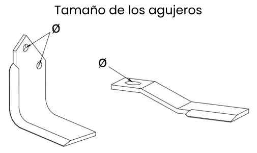 Cuchillas Cumar Diámetro Agujeros