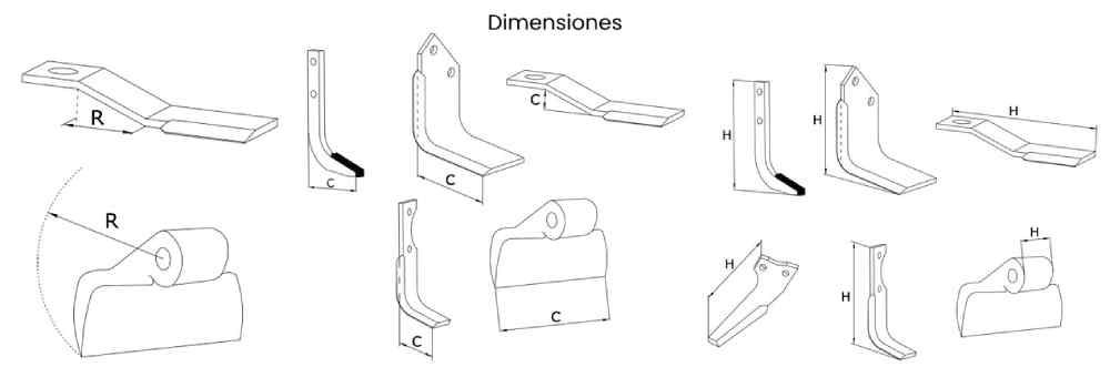 Cuchillas Cumar Dimensiones