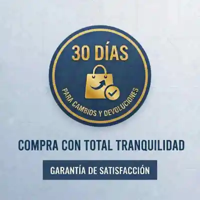 30 días para cambios y devoluciones. Compra con total tranquilidad con nuestra garantía de satisfacción.