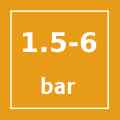 Presión entre 1,5 y 6 bar Presión entre 1,5 y 6 bar