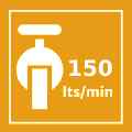 Caudal hasta 150 litros/minuto Caudal hasta 150 litros/minuto