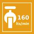 Caudal hasta 160 litros/minuto Caudal hasta 160 litros/minuto