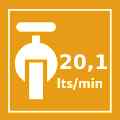 Caudal hasta 20,1 litros/minuto Caudal hasta 20,1 litros/minuto