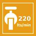 Caudal hasta 220 litros/minuto Caudal hasta 220 litros/minuto