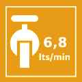 Caudal hasta 6,8 litros/minuto