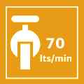 Caudal hasta 70 litros/minuto Caudal hasta 70 litros/minuto