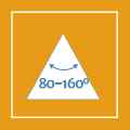 Ángulo entre 80 y 160º. Ángulo entre 80 y 160º