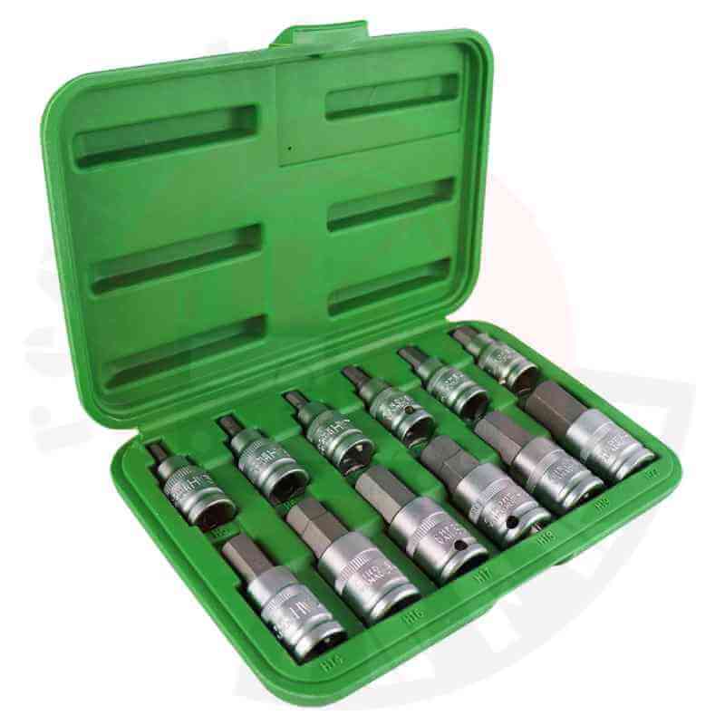 Juego de 12 vasos de 1/2 con punta hexagonal JBM Juego de 12 vasos de 1/2 con punta hexagonal JBM