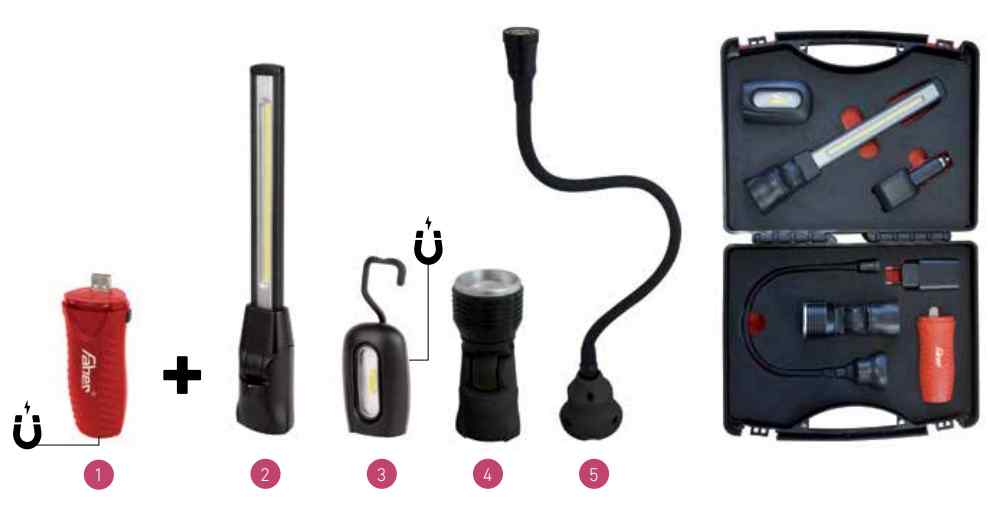 Kit de iluminación 4 en 1 Led Cob con maletín incluido