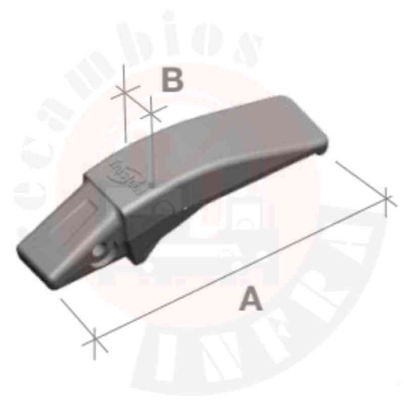 Portadiente para pala cargadora Trasteel Commodity Flush. Medidas Portadiente para pala cargadora Trasteel Commodity Flush. Medidas