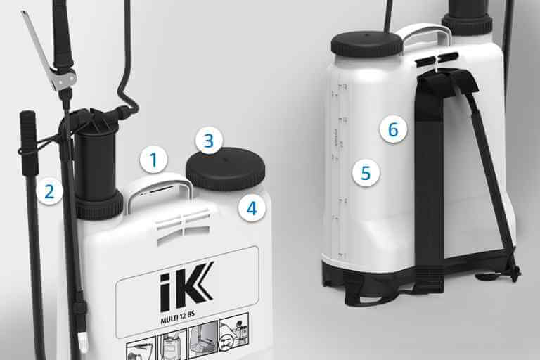 Pulverizador profesional IK Multi 12 BS. Detalles.